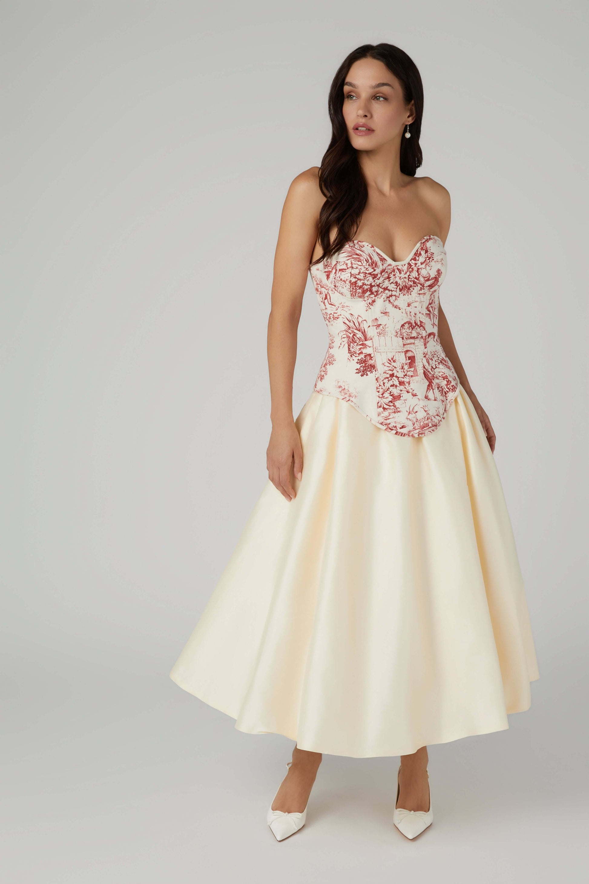 Ivory Taffeta A-Line Skater Skirt – Engagement Party & Occasionwear