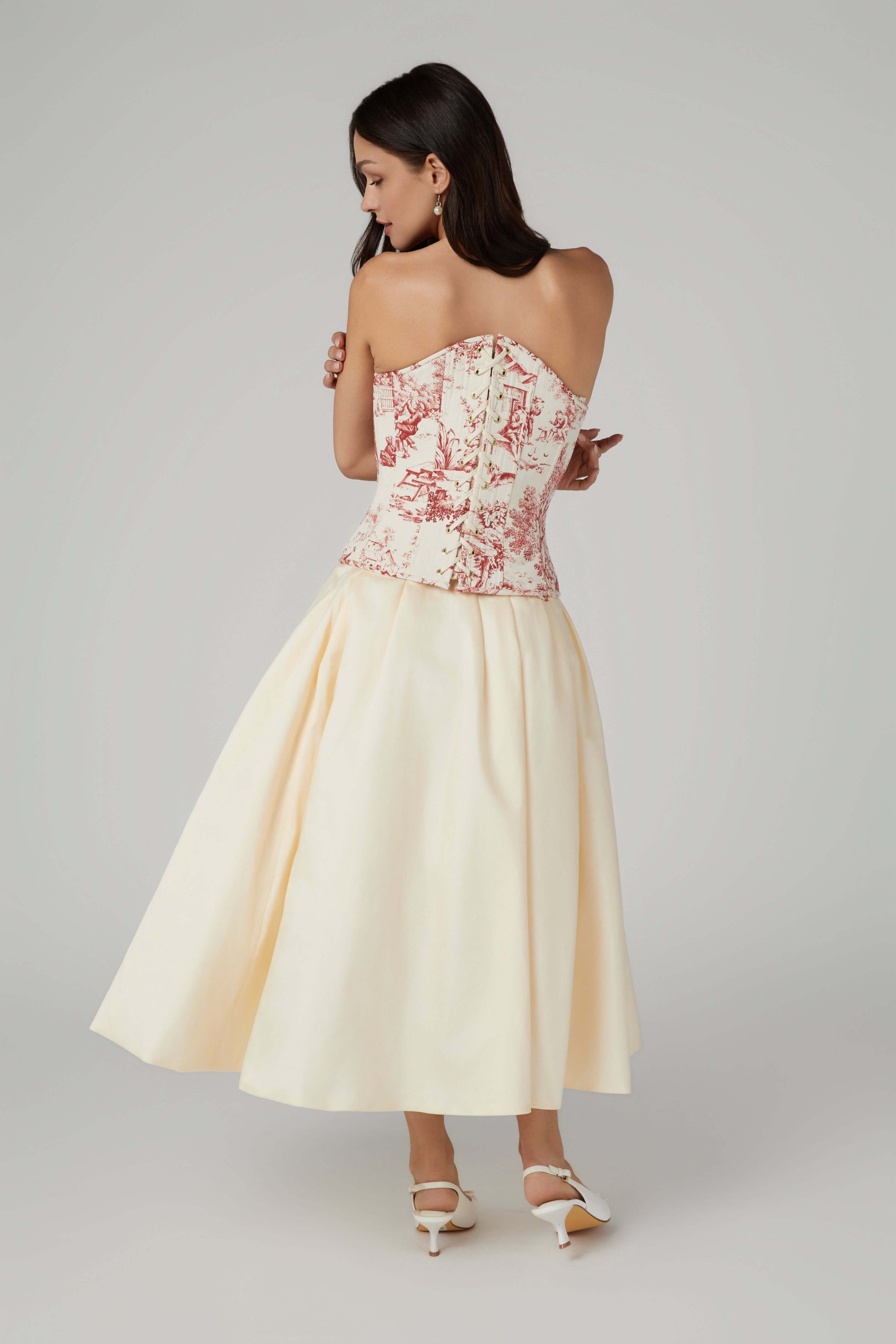 Ivory Taffeta A-Line Skater Skirt – Engagement Party & Occasionwear