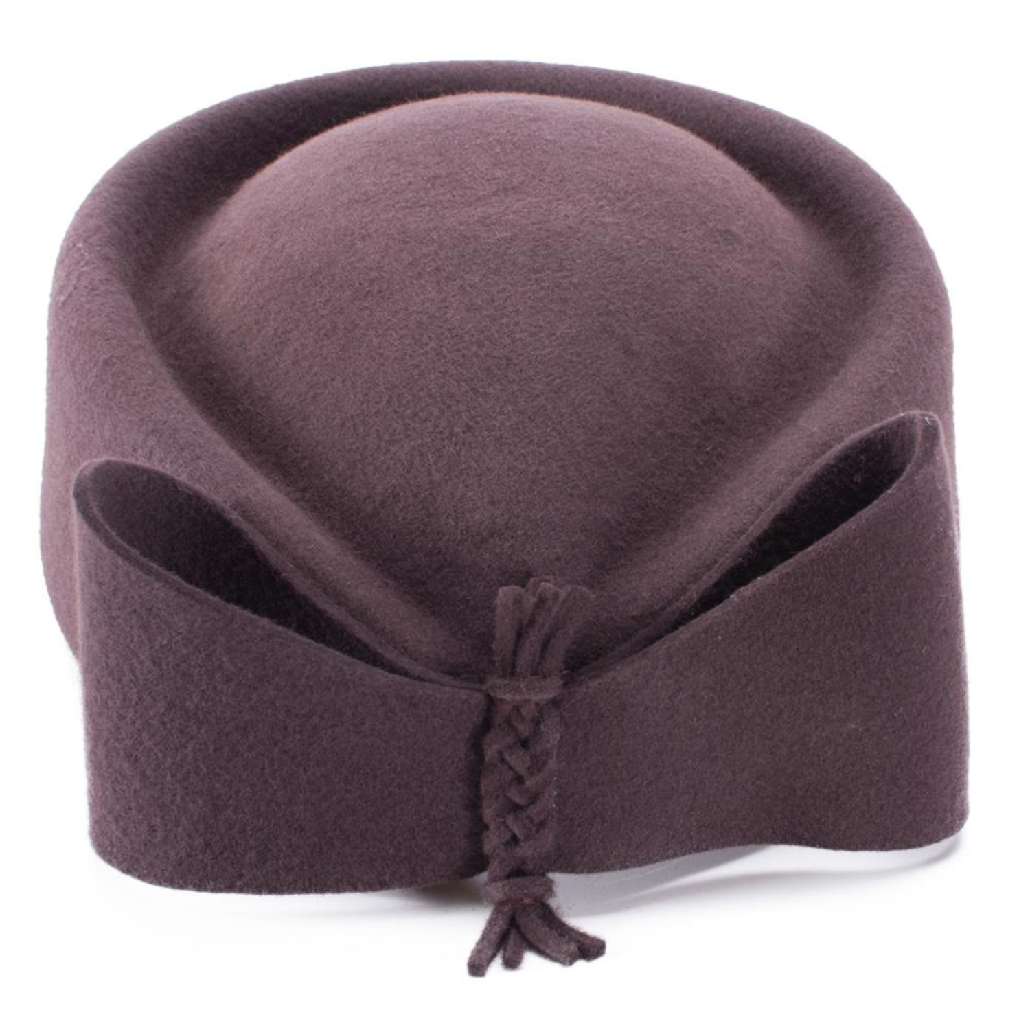 Pillbox hat with a bow 100% wool