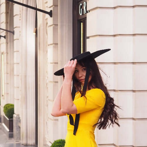 Wide Brim Flat Top Fedora Hat Wool with Armenian Ribbon - Black