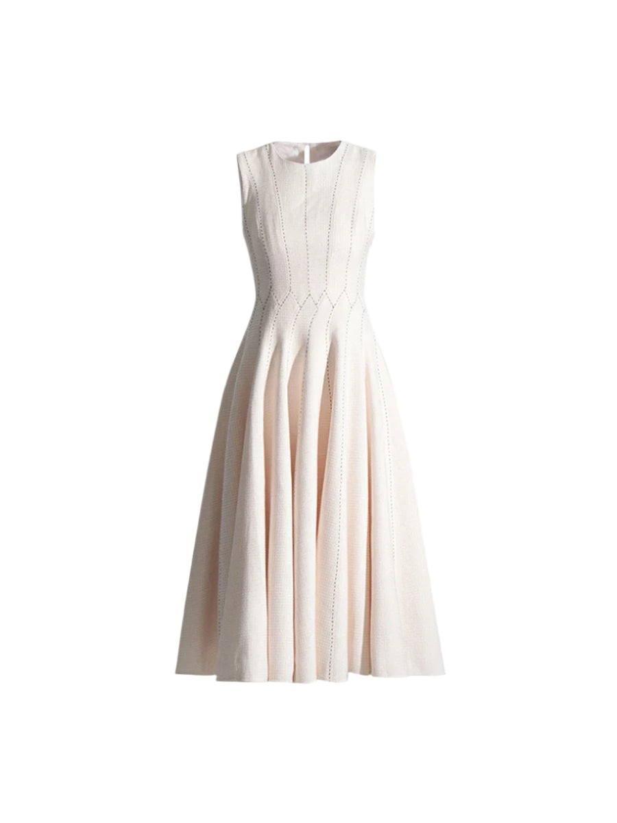 White sleeveless dress on a white background