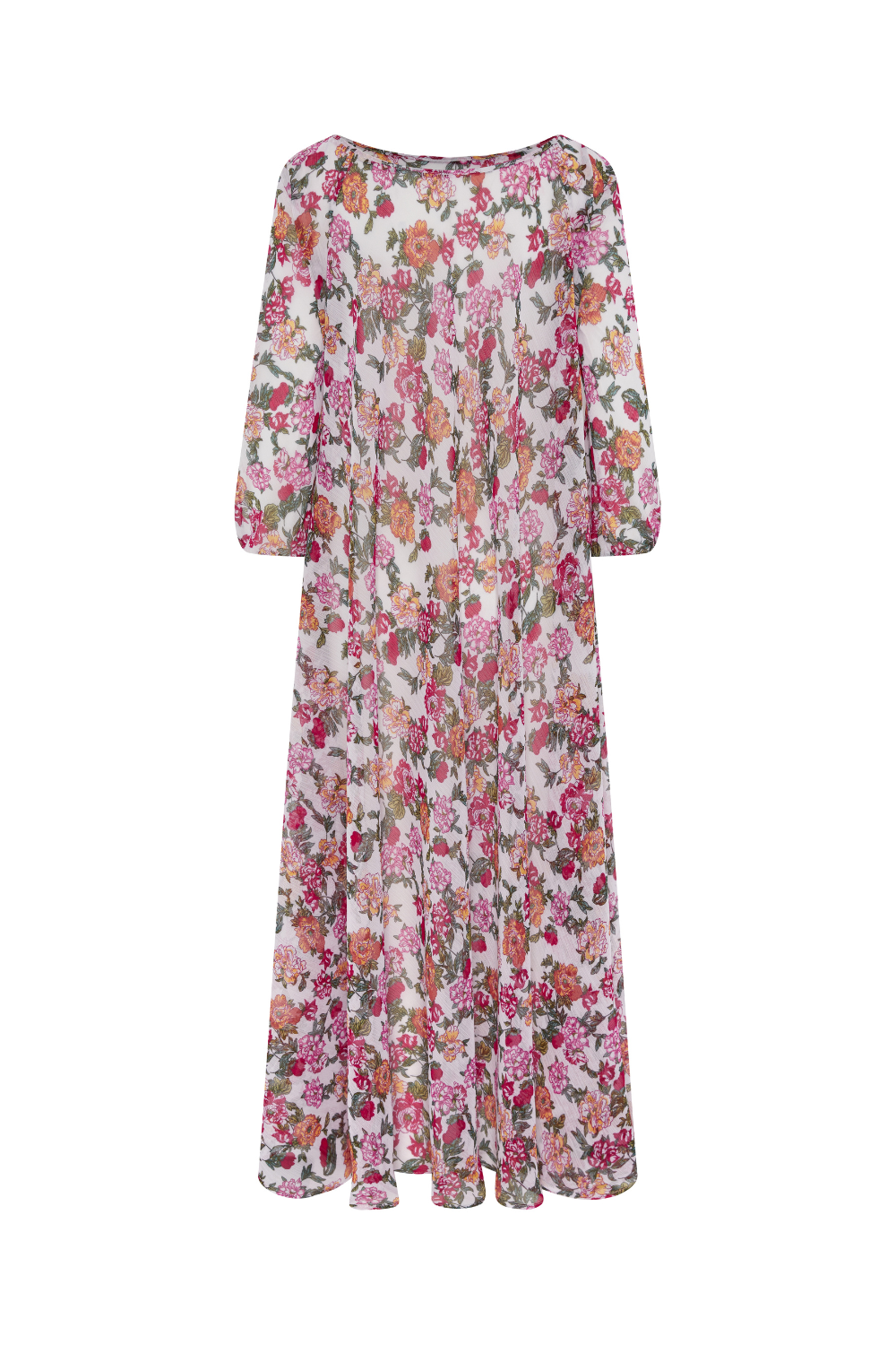 Floral Printed Crinkle Chiffon Shift Maxi