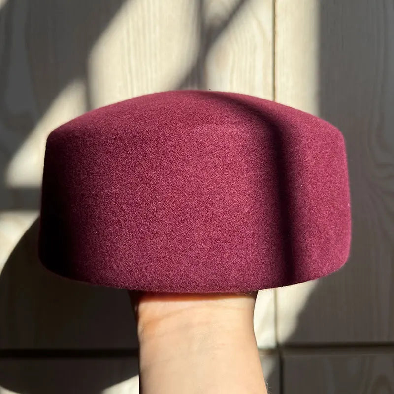 Pillbox Hat 100% Wool