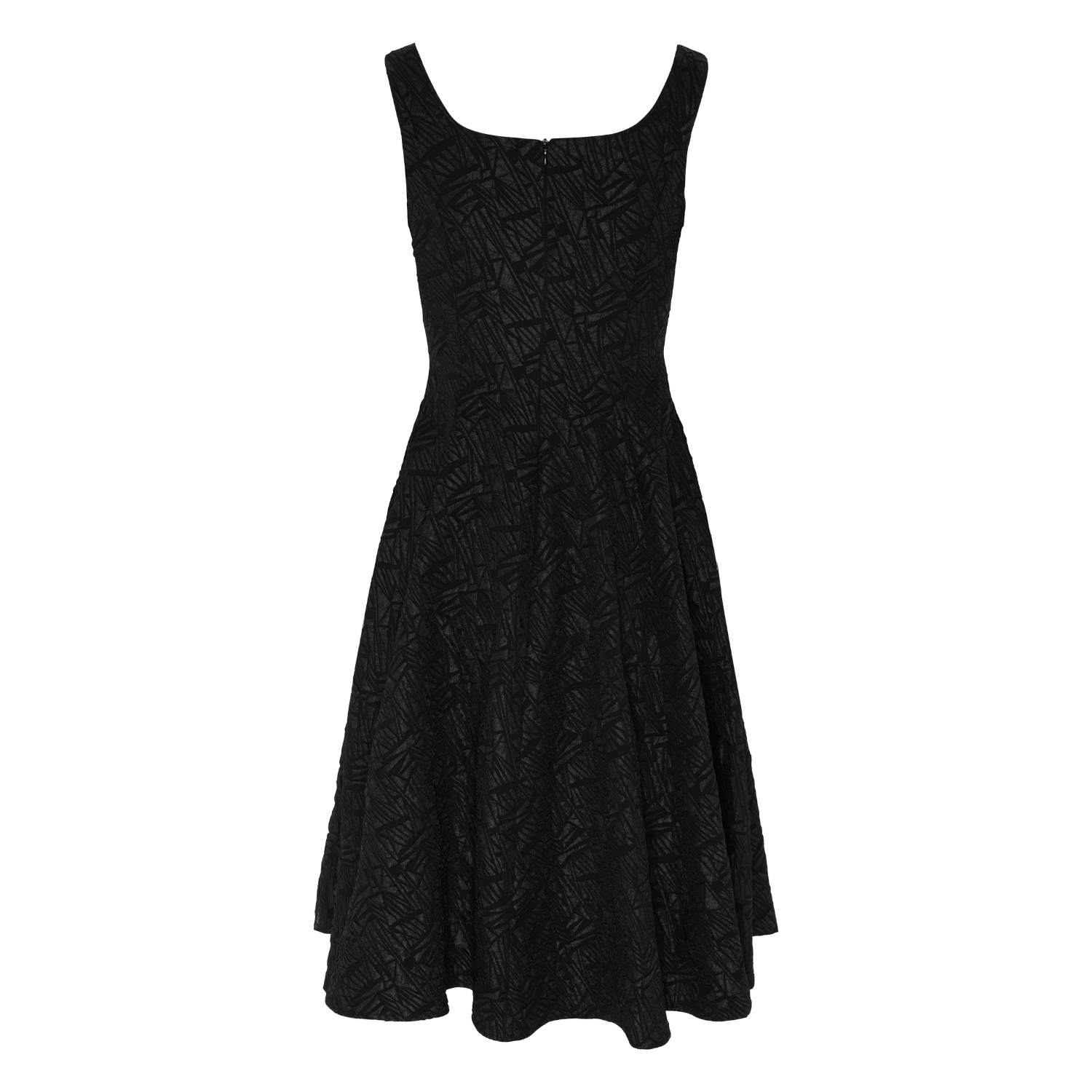 black empire dress Sleeveless Black Skater Midi with Square Neckline - Lera dress snova vintage