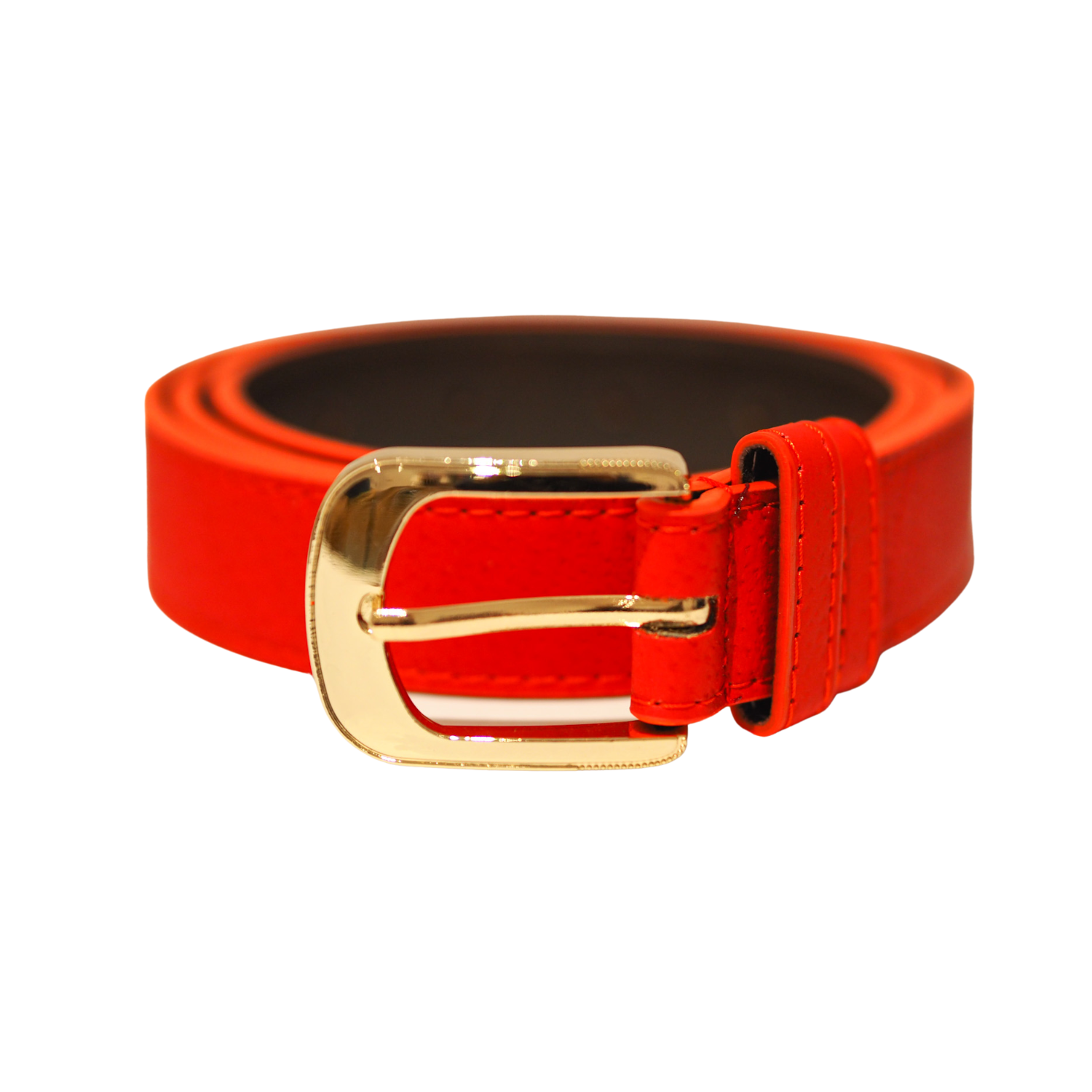 Red belt with gold buckle - faux leatherette - zalinah white london 