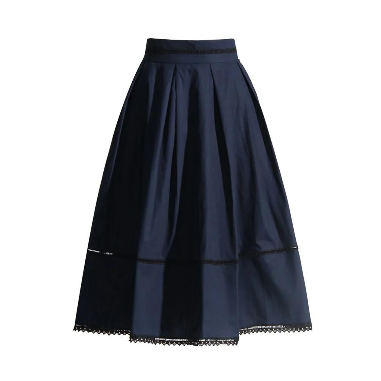Skater Skirt with Cropped Shirt Set Navy Blue