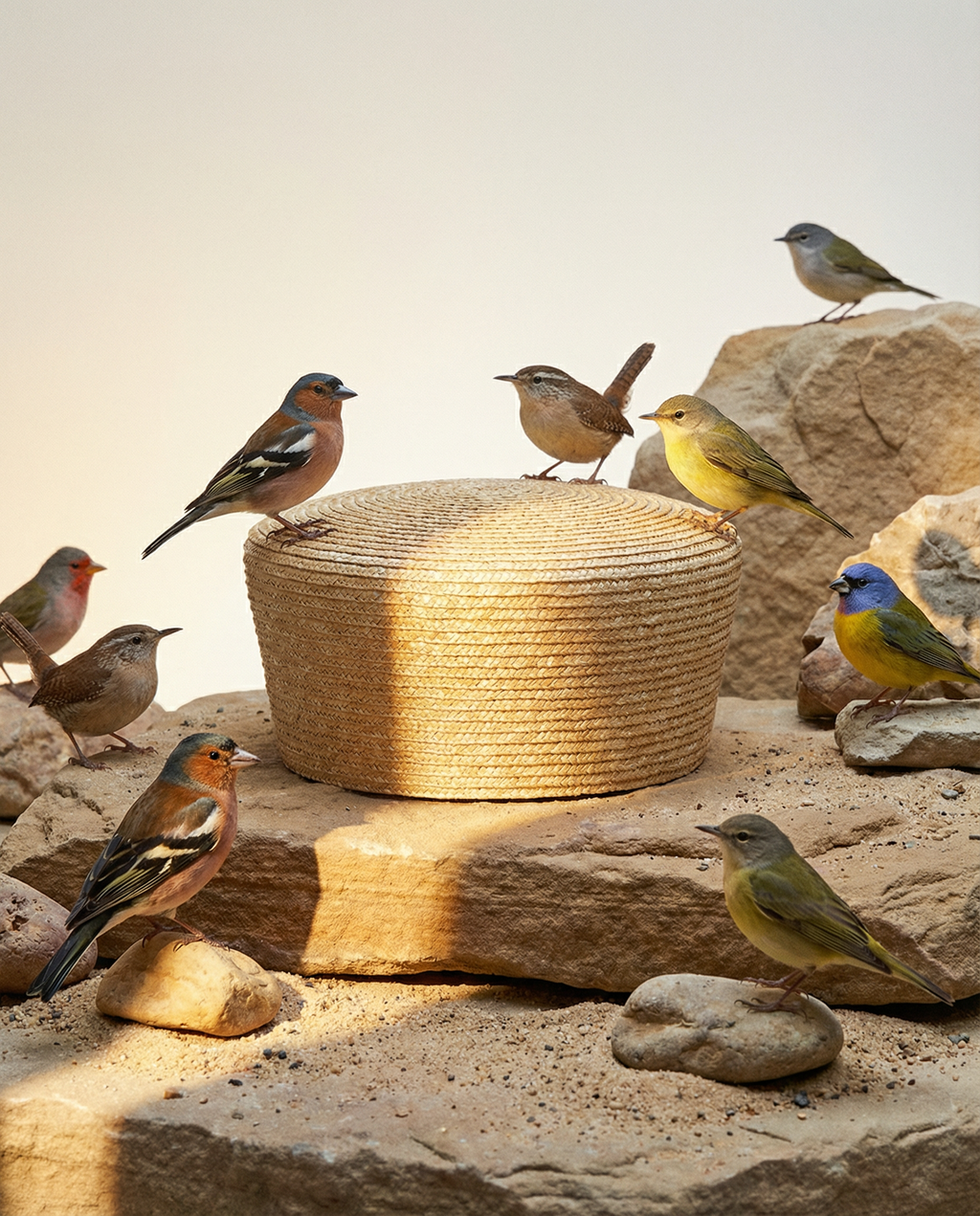 Straw Trapeze-Shaped Pillbox Hat