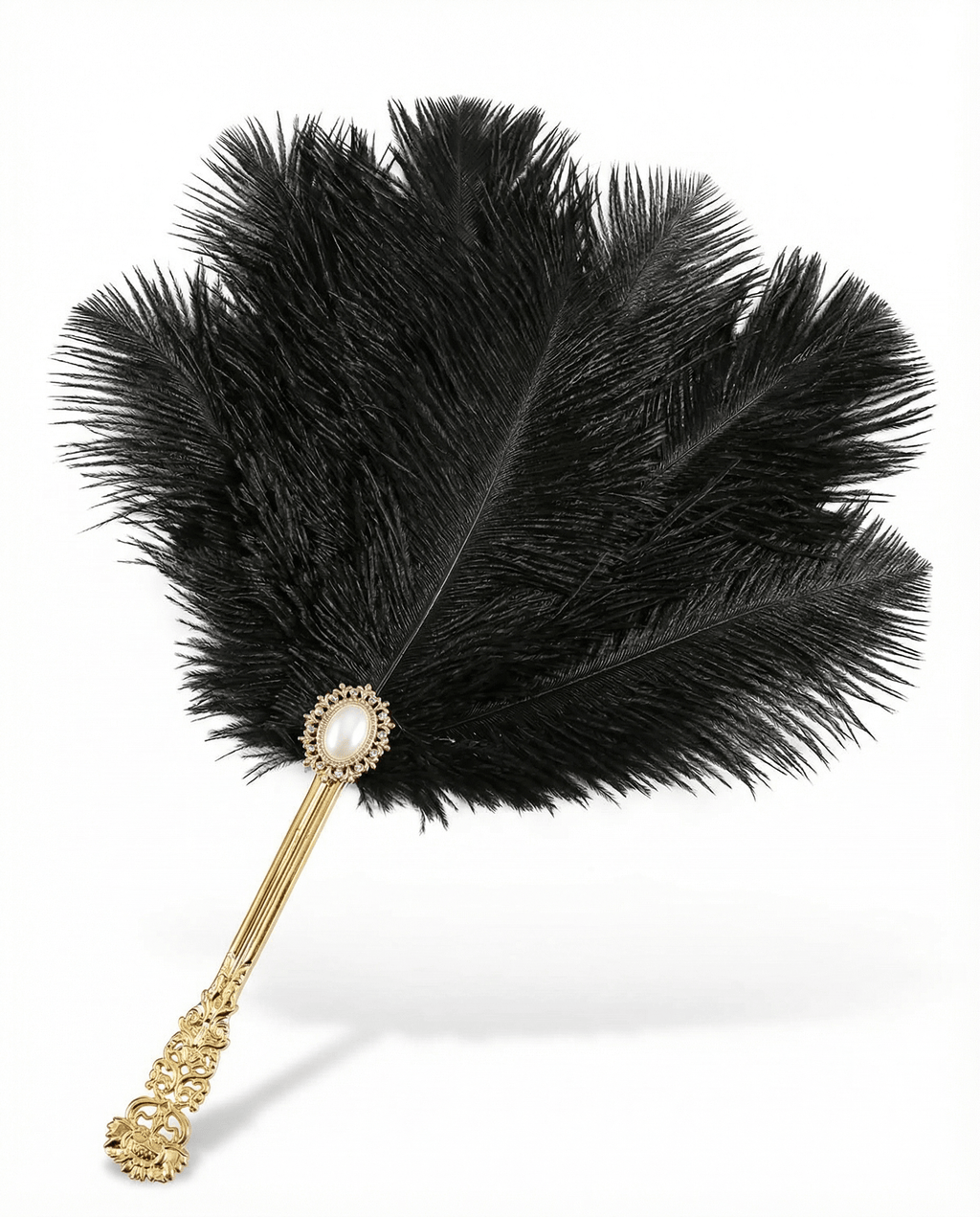 Vintage Inspired Ostrich Feather Hand Fan
