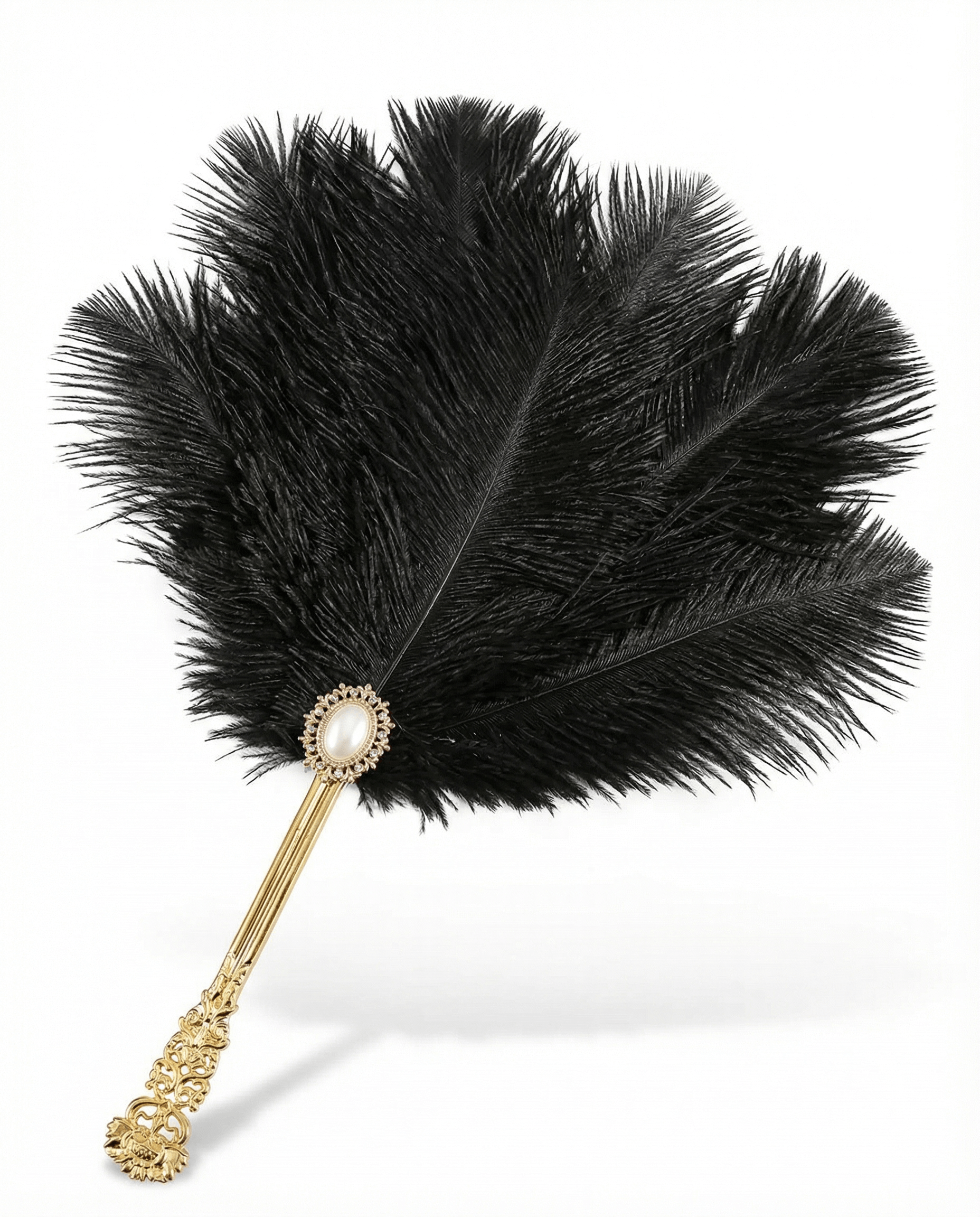 Vintage Inspired Ostrich Feather Hand Fan