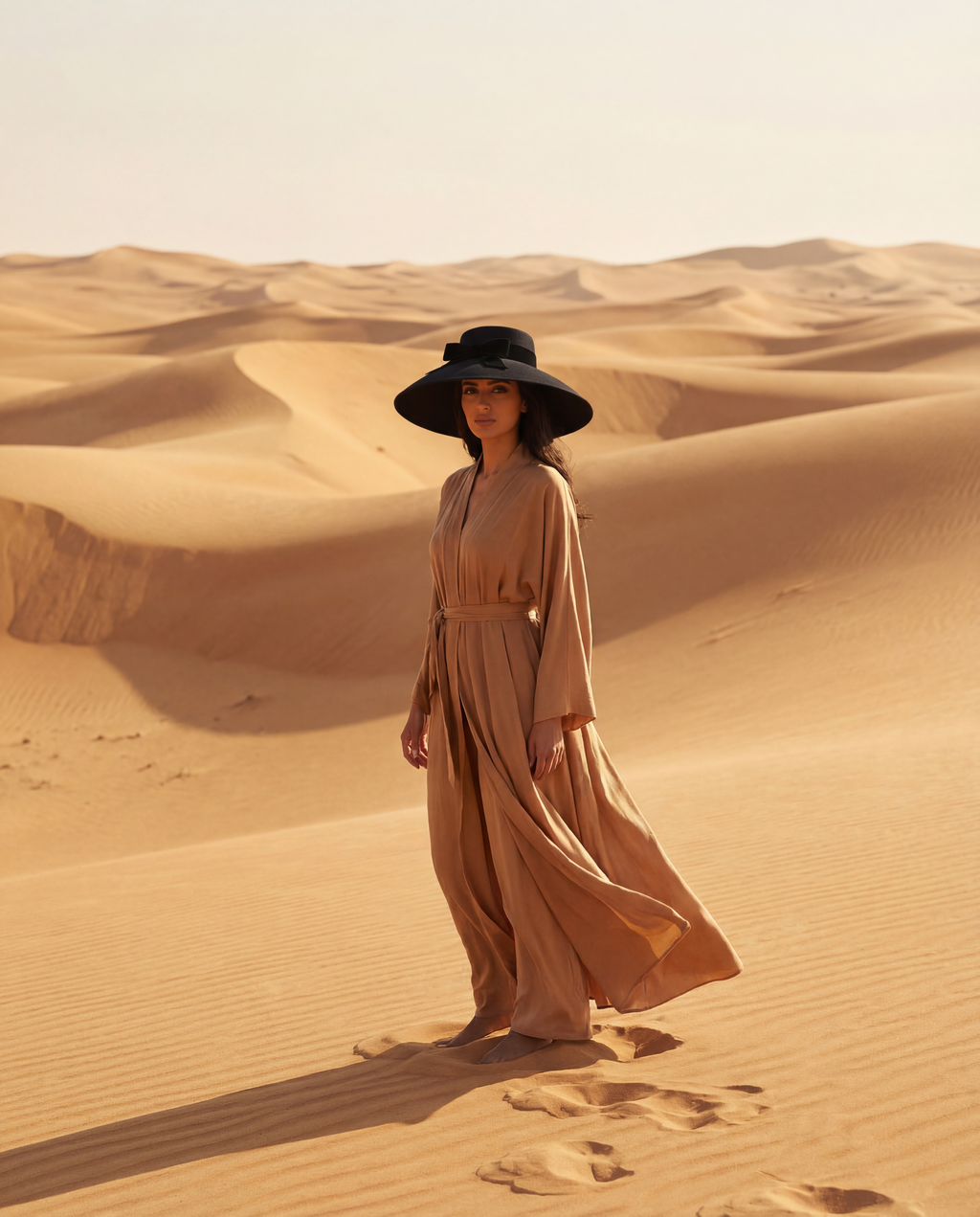 Audrey-Inspired Black Wide Brim Felt Hat with Bow