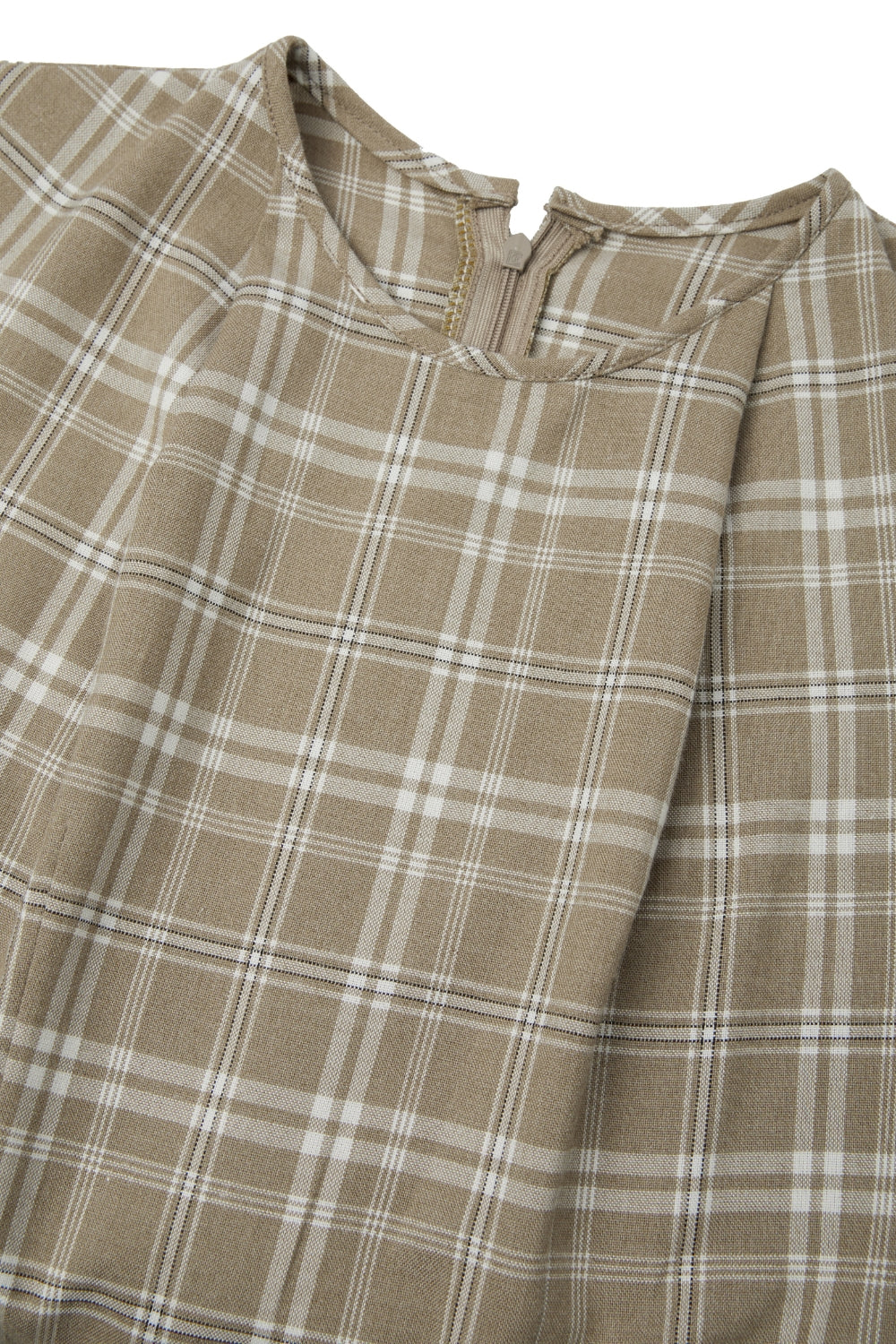 plaid dress with a check detail 