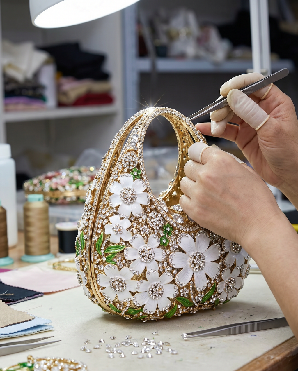 Crystal Floral Evening Handbag