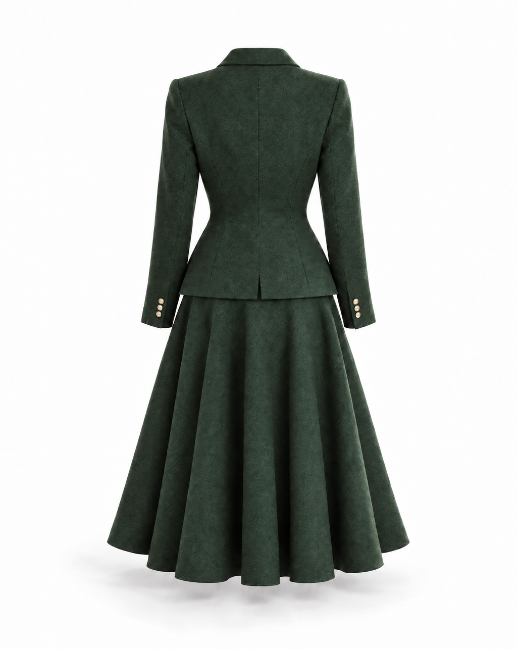 Forest Green Wool New Look Jacket & Midi Skirt Suit