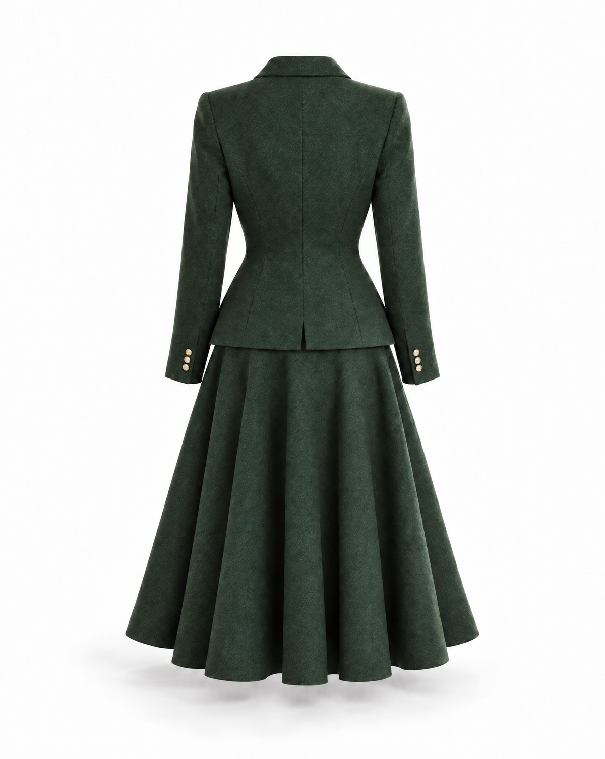 Forest Green Wool New Look Jacket & Midi Skirt Suit