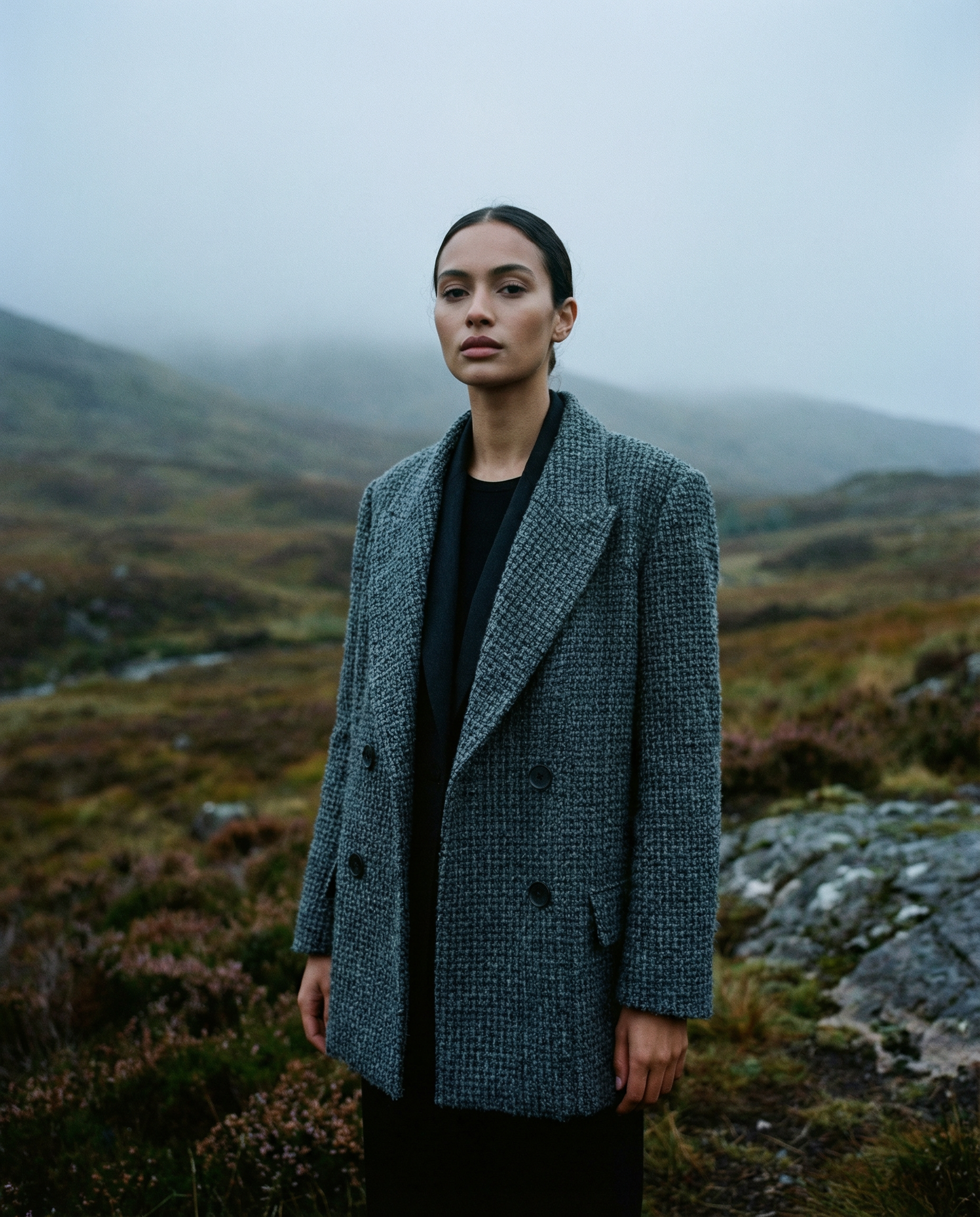 Textured Double Breasted Tailored Blazer