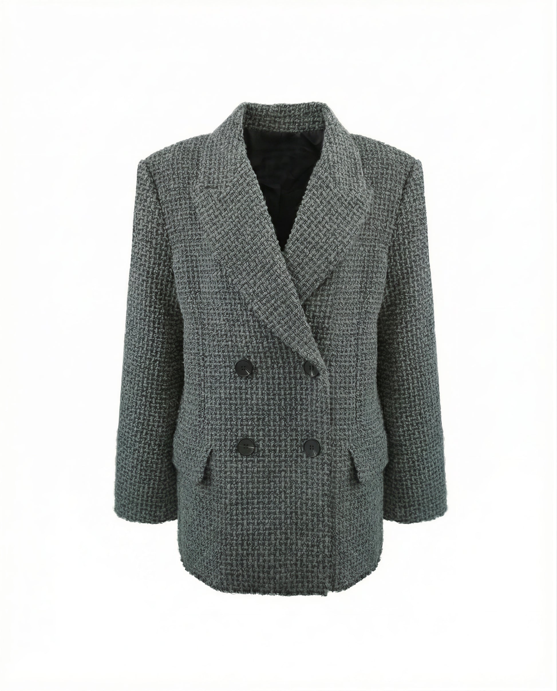 Textured Double Breasted Tailored Blazer