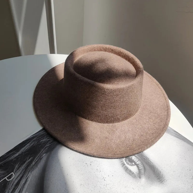 Trapeze Wool Hat – 100% Wool Structured Brim Adjustable Size