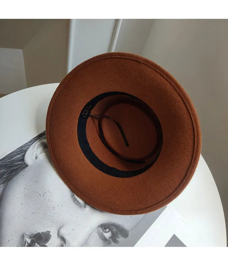 Trapeze Wool Hat – 100% Wool Structured Brim Adjustable Size