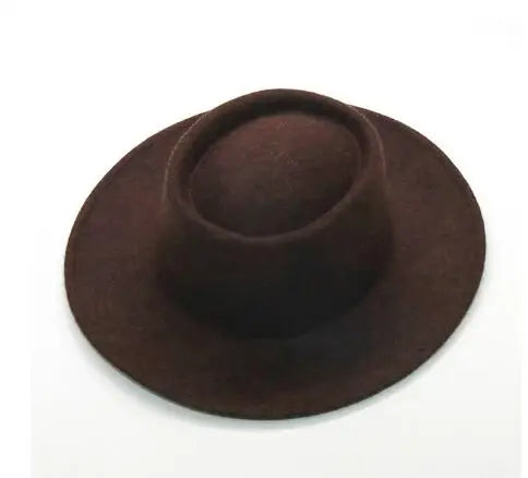 Brown fedora hat on a white background