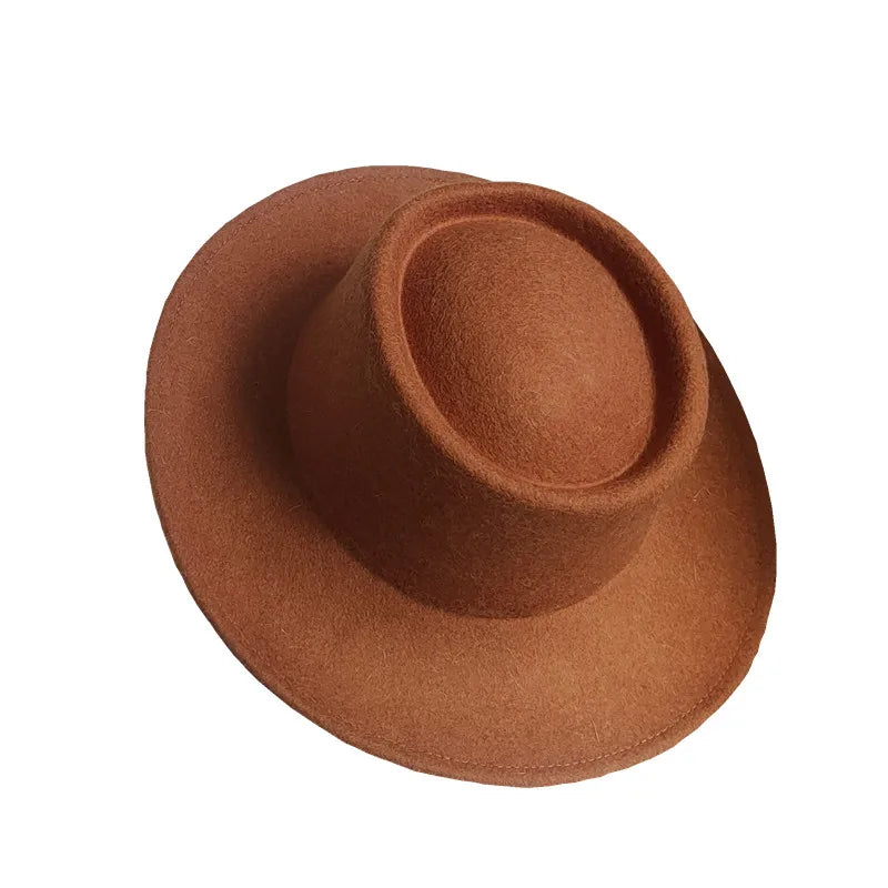 Trapeze Wool Hat – 100% Wool Structured Brim Adjustable Size