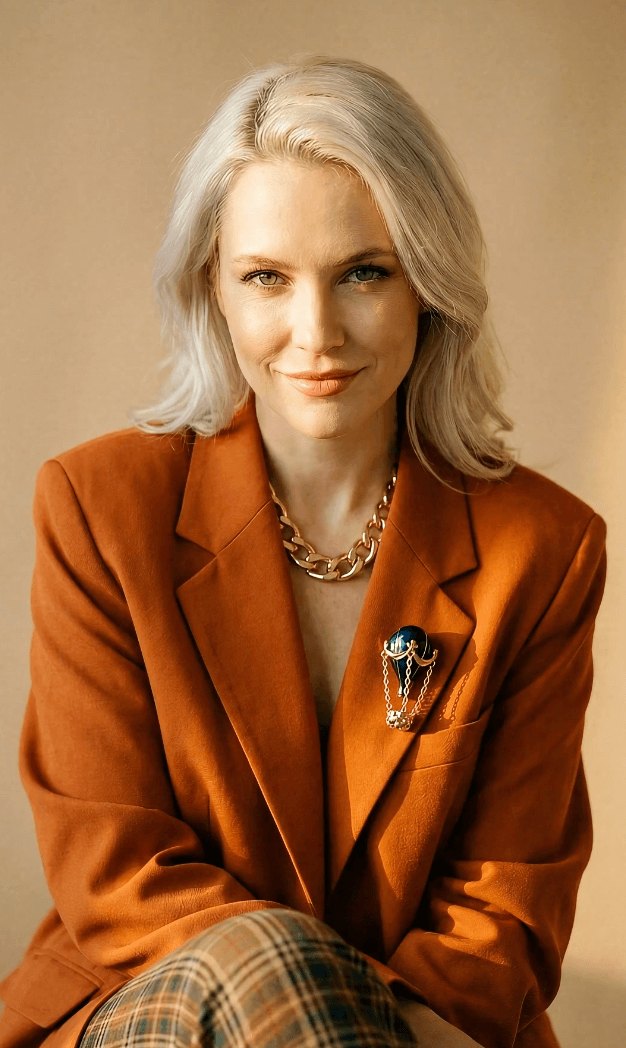 Hot Air Balloon Brooch - Blue