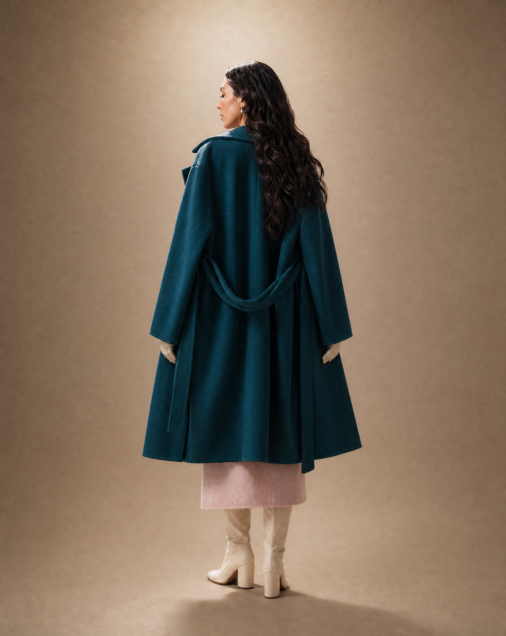 Oversized Dark Teal Wool Coat