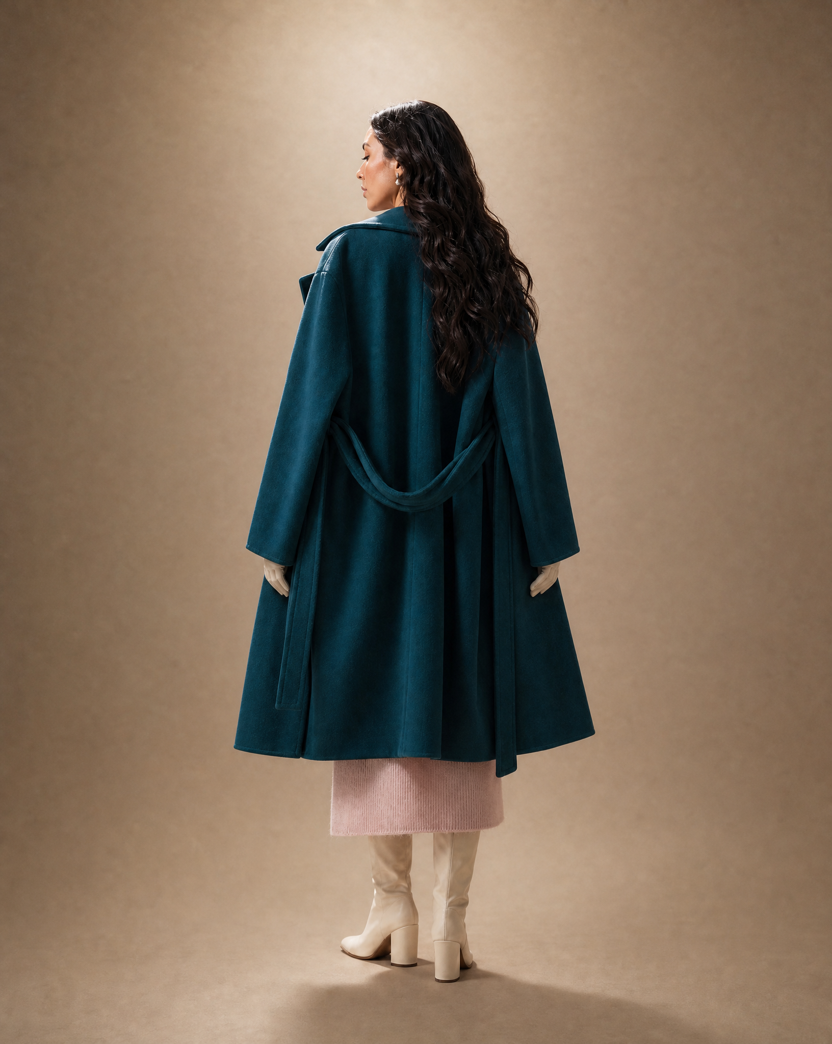 Oversized Dark Teal Wool Coat