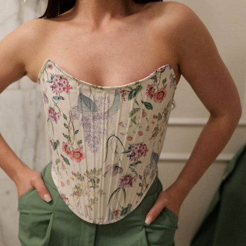 Premium Printed Corset Top - Kew Gardens