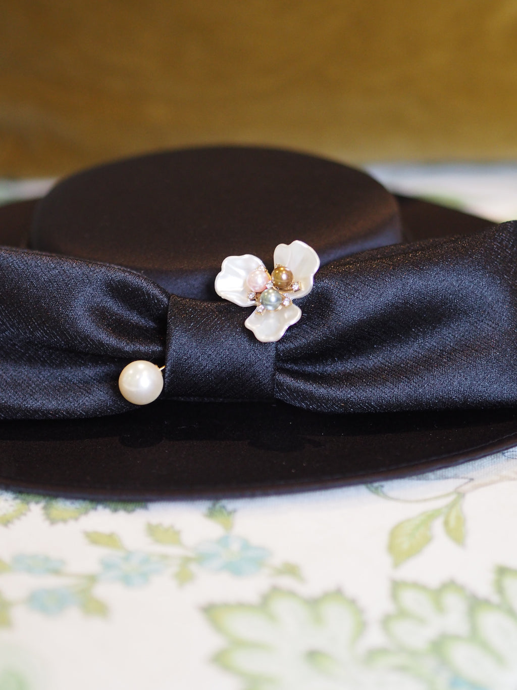 Orchid Pearl Brooch & Hat Pin