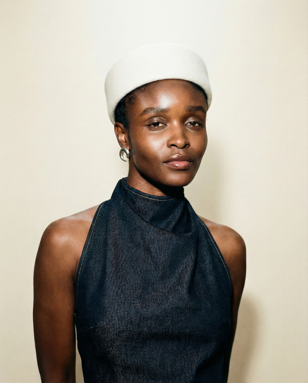 Structured Pillbox Hat 100% Wool Adjustable