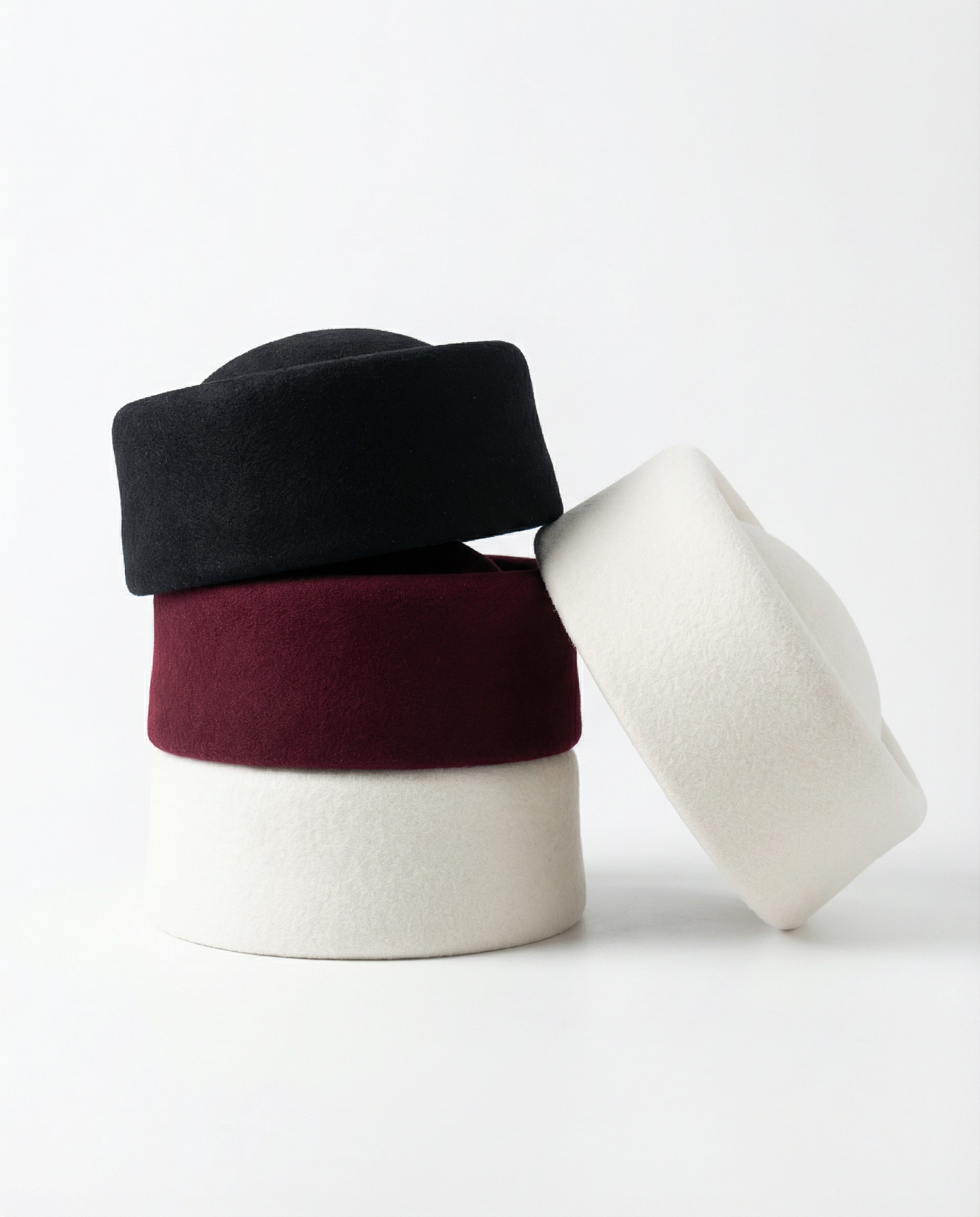 Structured Pillbox Hat 100% Wool Adjustable
