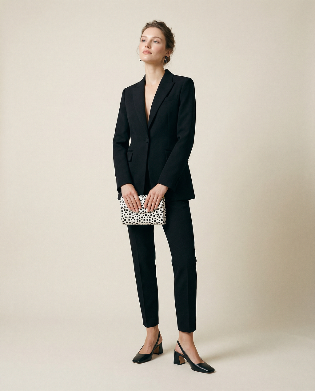 Polka Dot Leather Clutch