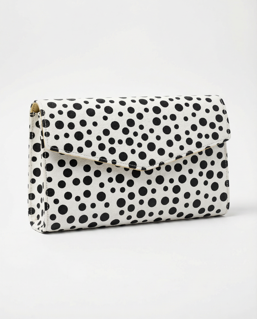 Polka Dot Leather Clutch