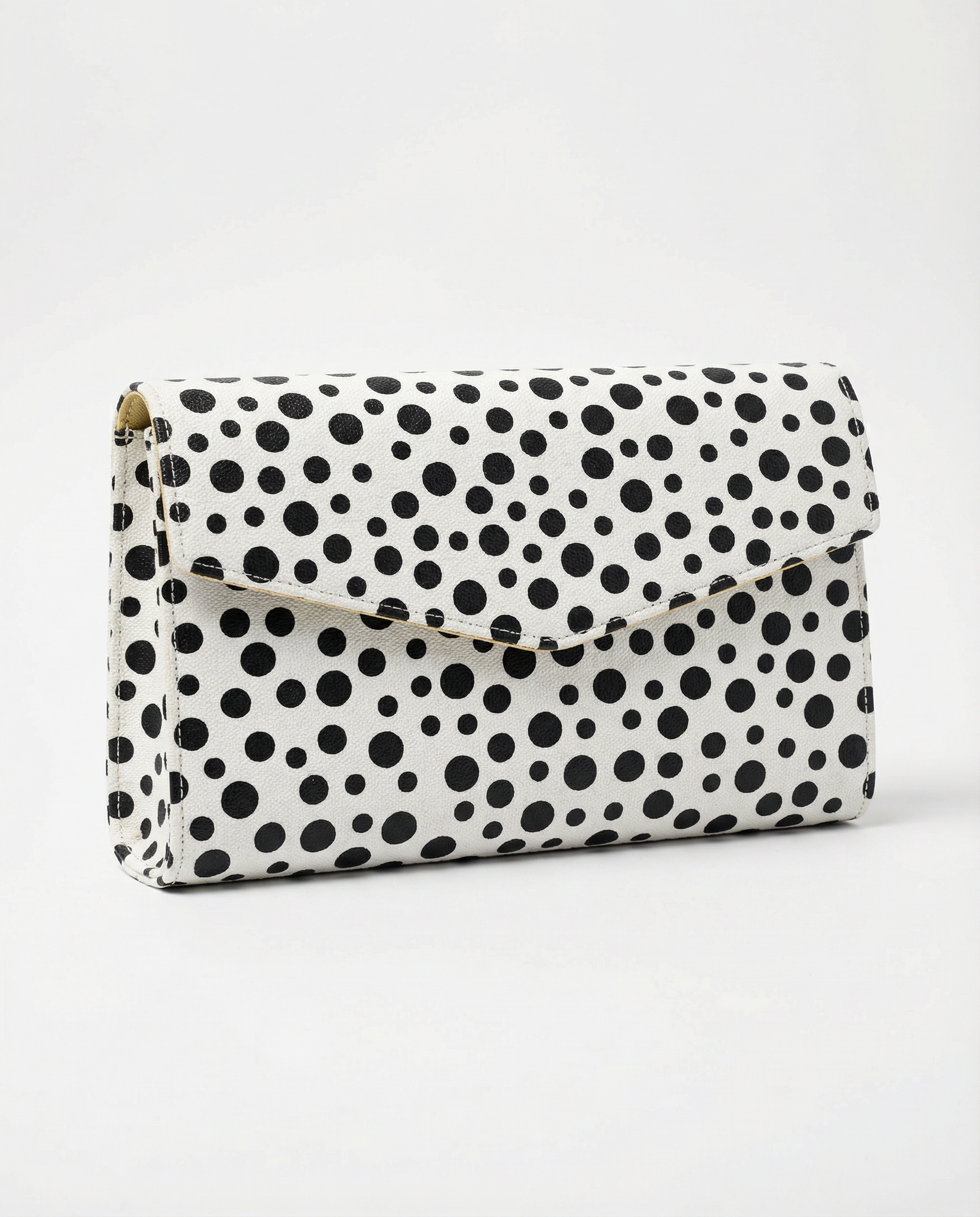 Polka Dot Leather Clutch