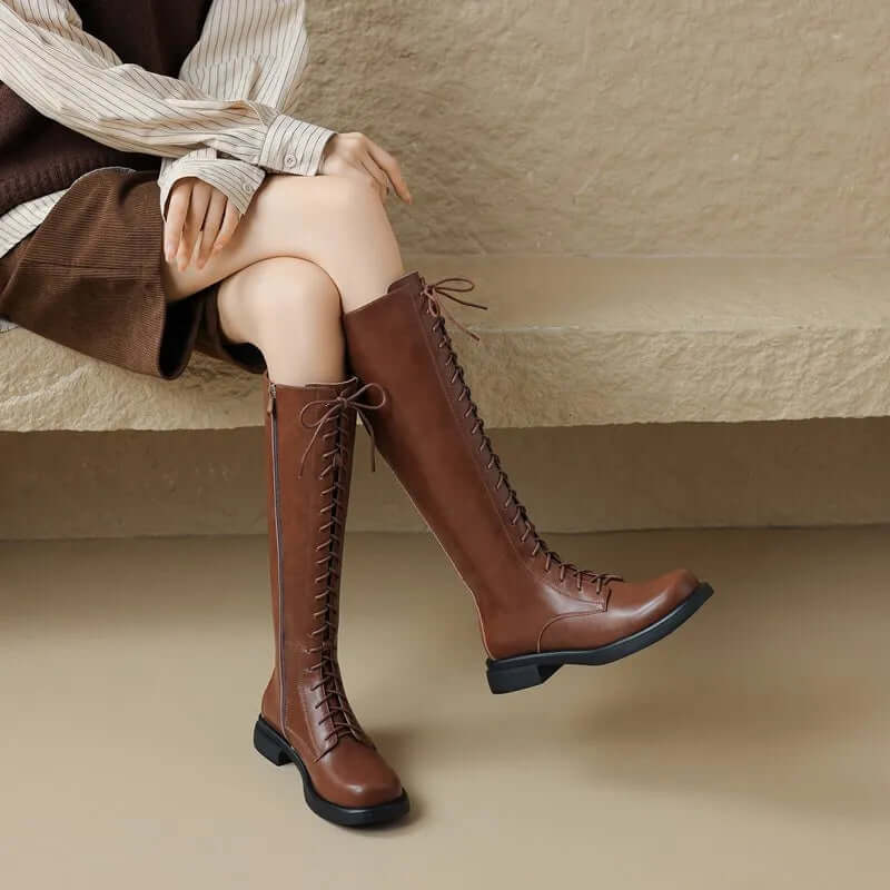 Brown Knee High Kid Boots Riding Boots Girls Brown Knee High Boots