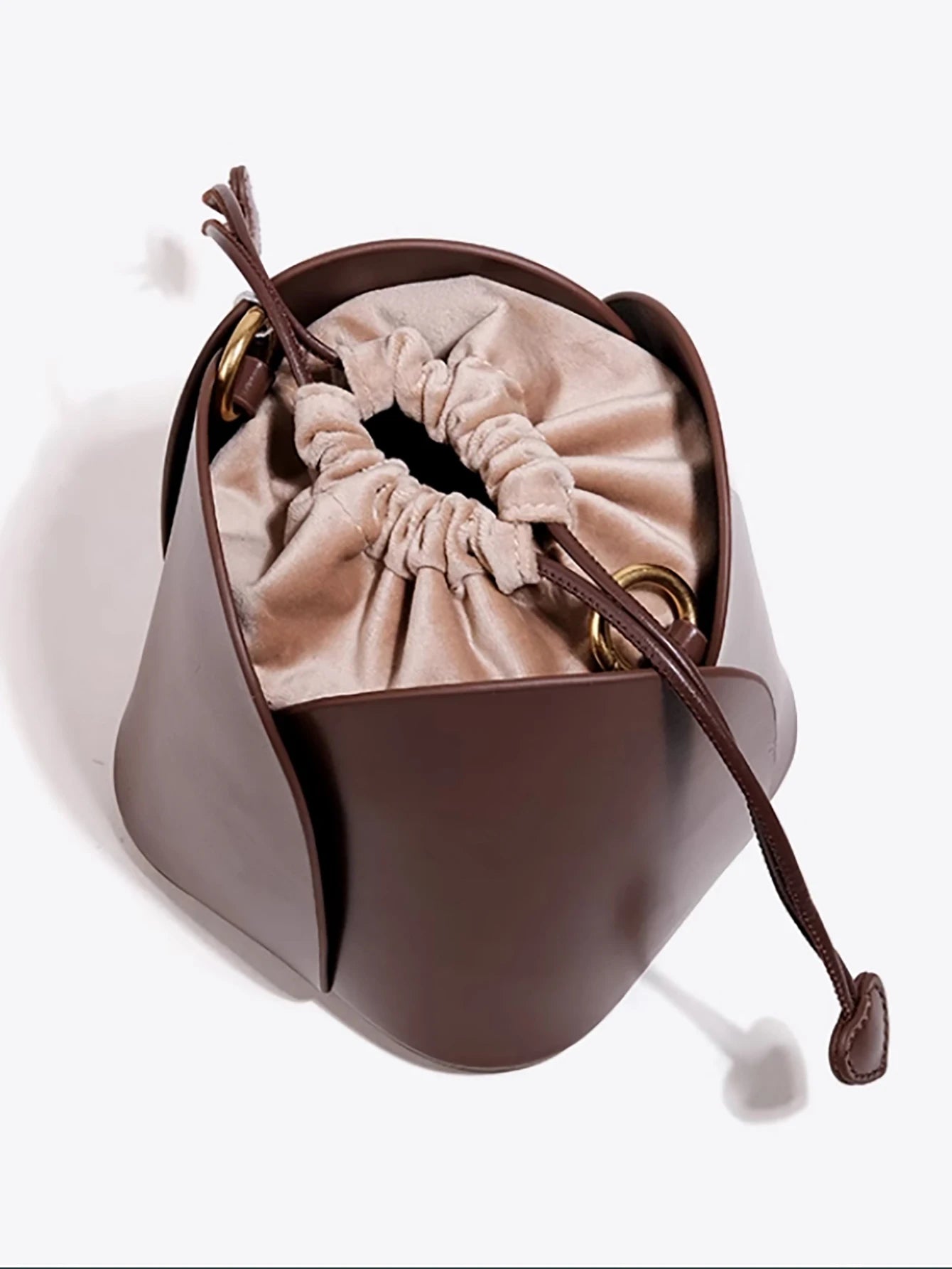 Crossody Bucket Handbag with Drawstring Lining