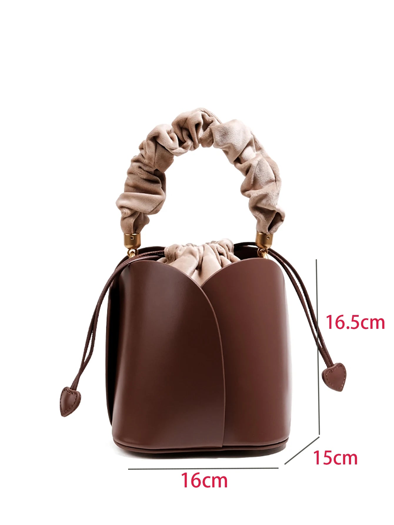 Crossody Bucket Handbag with Drawstring Lining