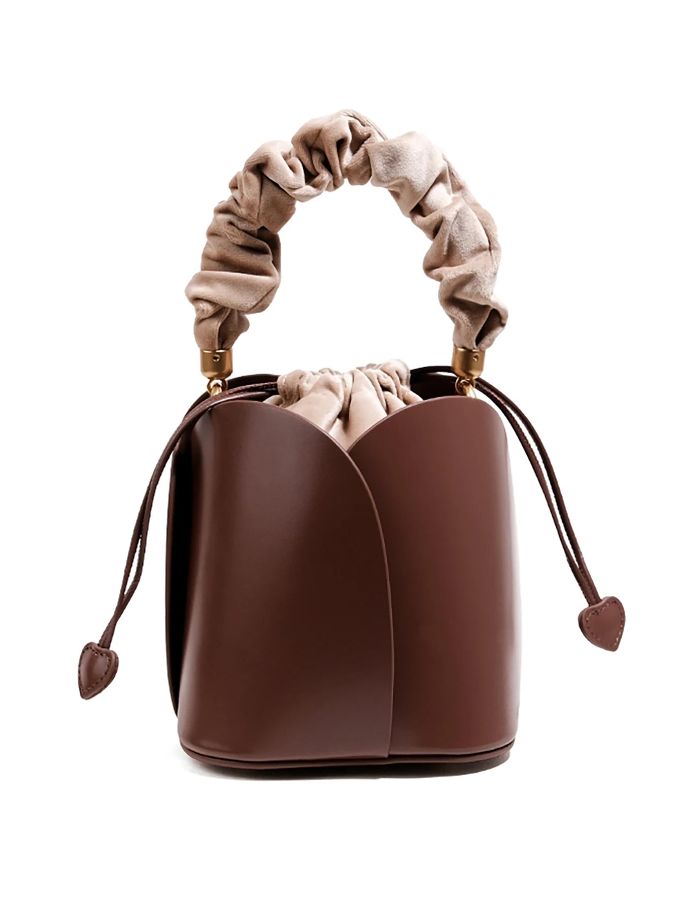 Crossody Bucket Handbag with Drawstring Lining