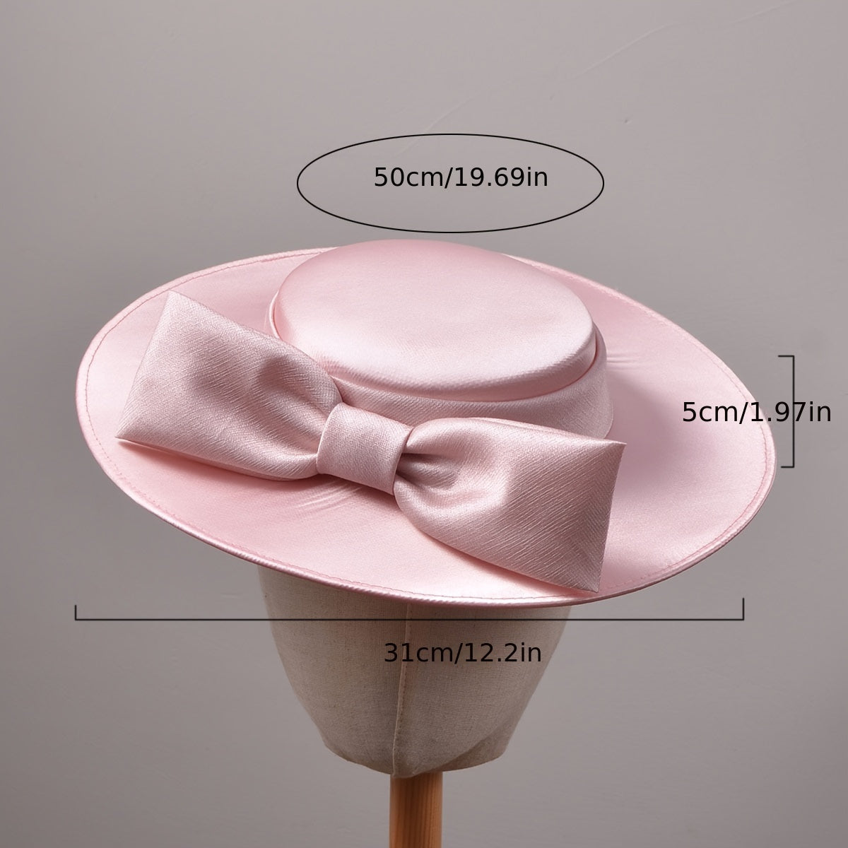 Satin Boater Hat with Bow
