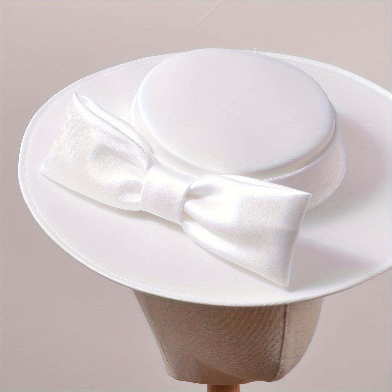 Satin Boater Hat with Bow