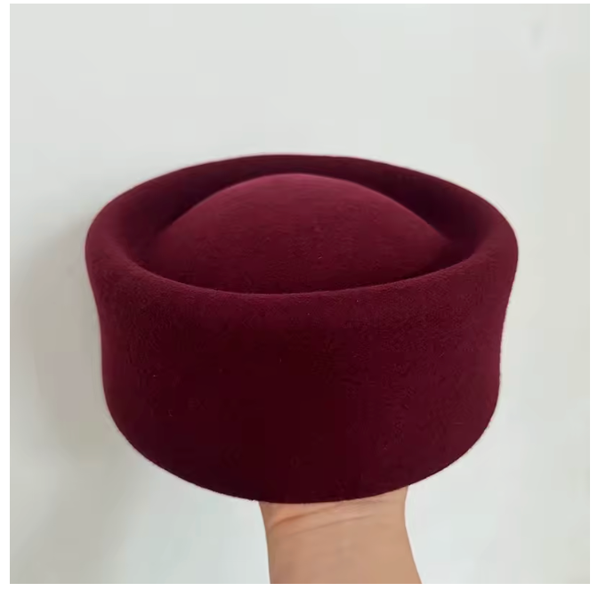 Pillbox Hat 100% Wool