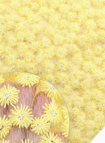 Yellow Floral Embroidered Tailored Coat Dress