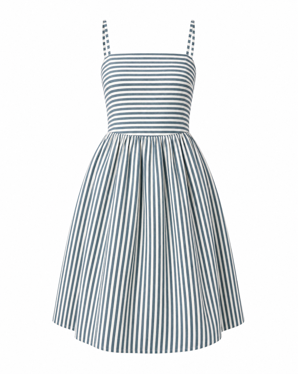 Stripe Linen-Blend Midi Dress