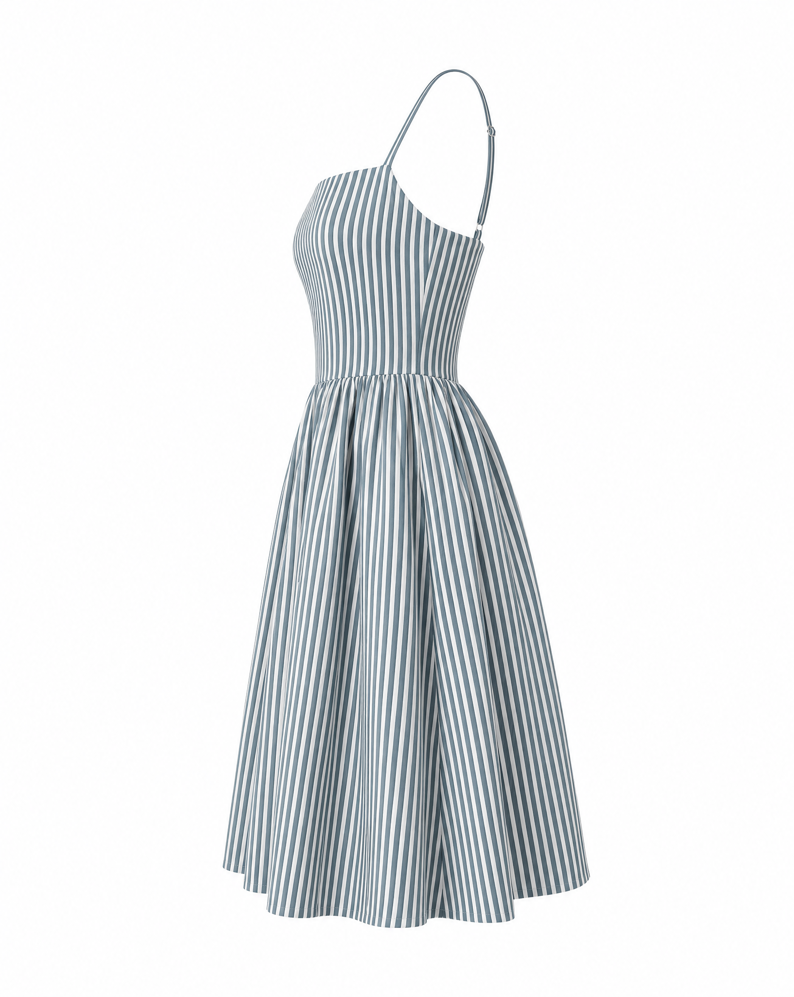 Stripe Linen-Blend Midi Dress