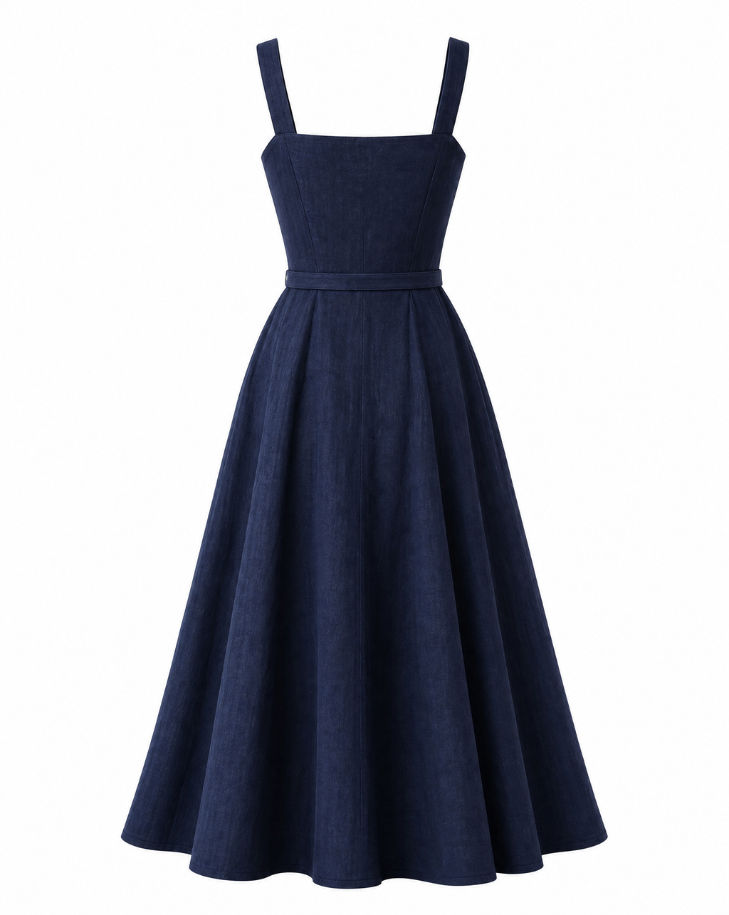 The Foxglove Linen Maxi Dress with a Square Neck