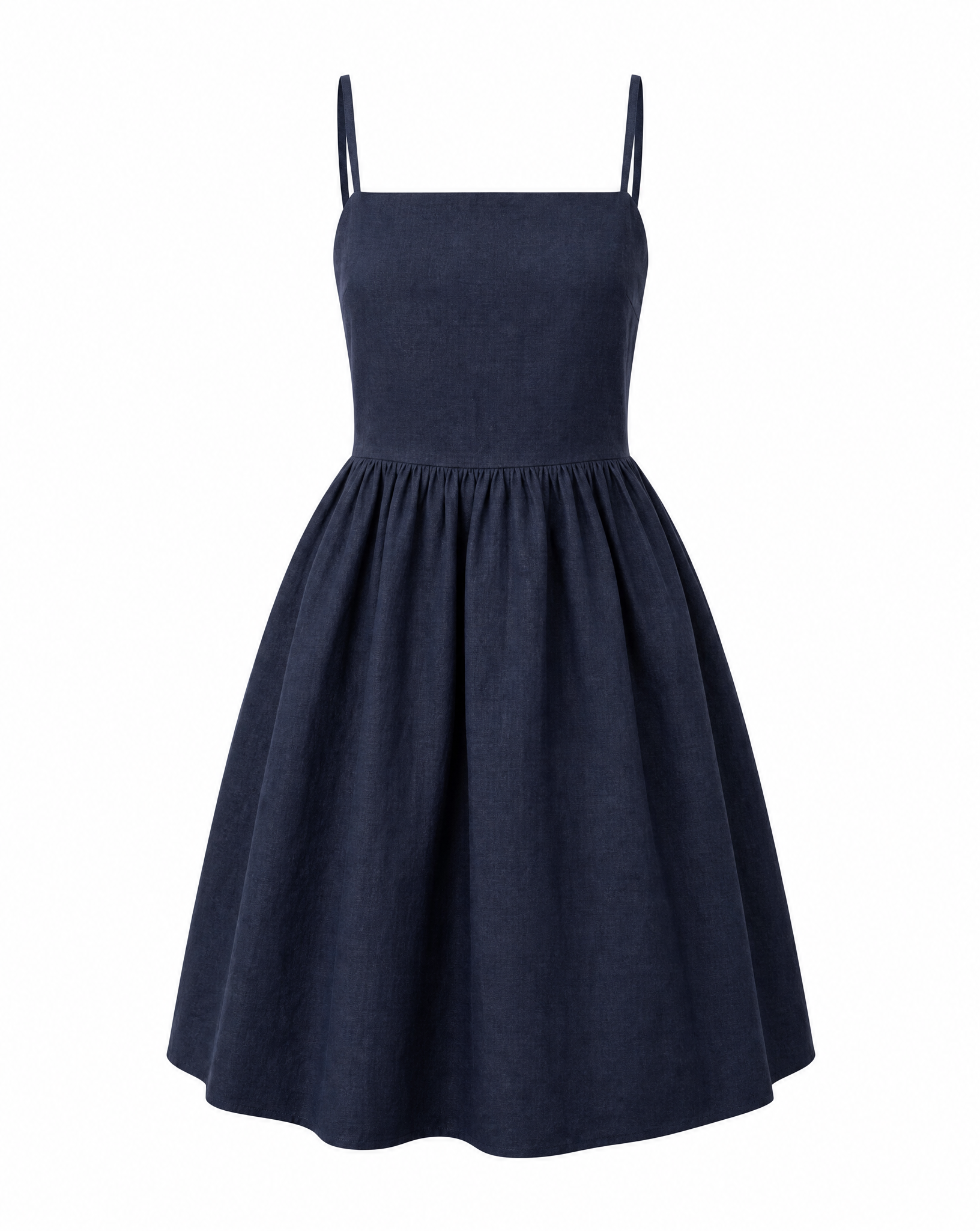 The Riviera Navy Linen Mini Dress