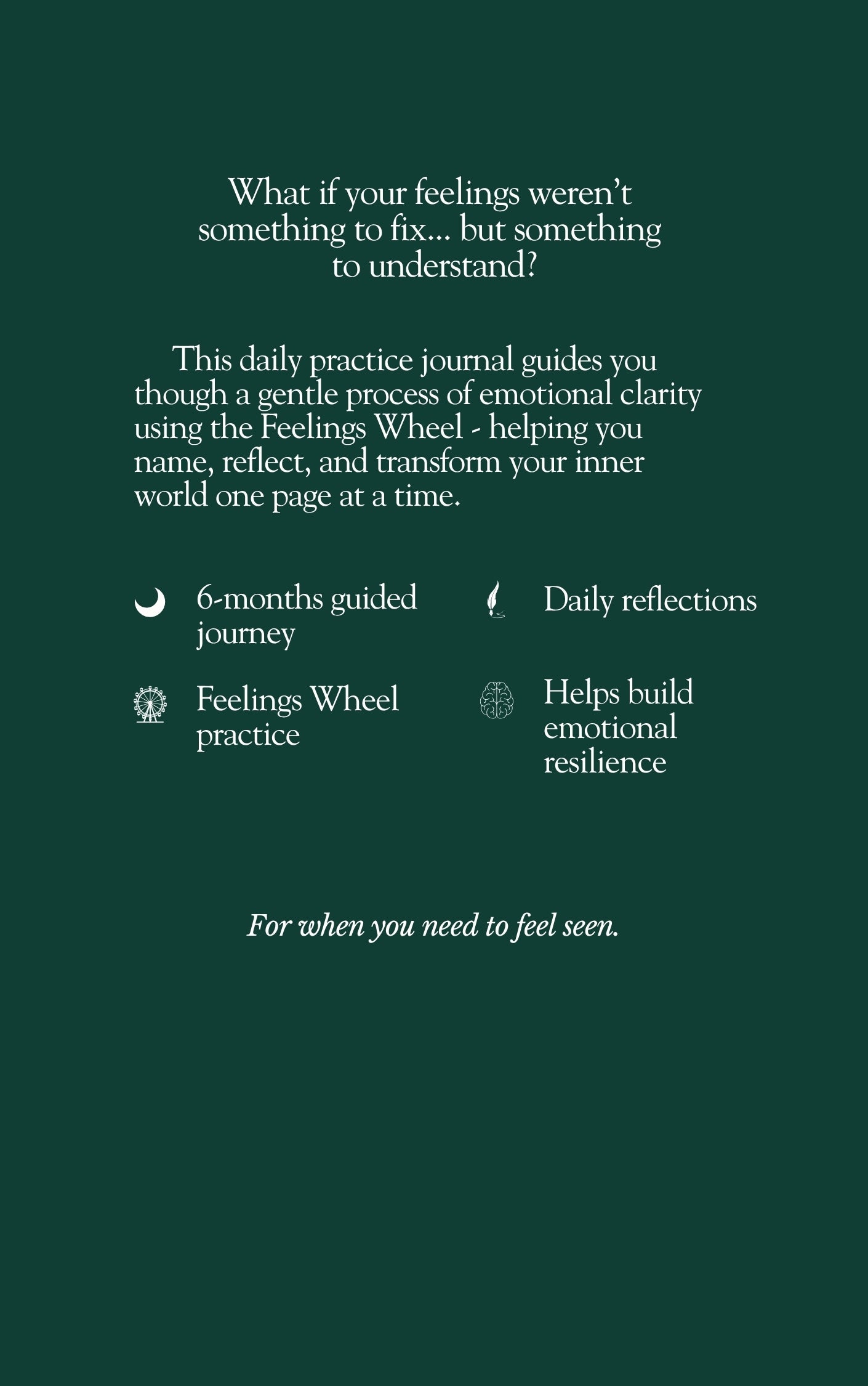 Daily Feelings Wheel Journal for Guided Emotional Clarity - A5