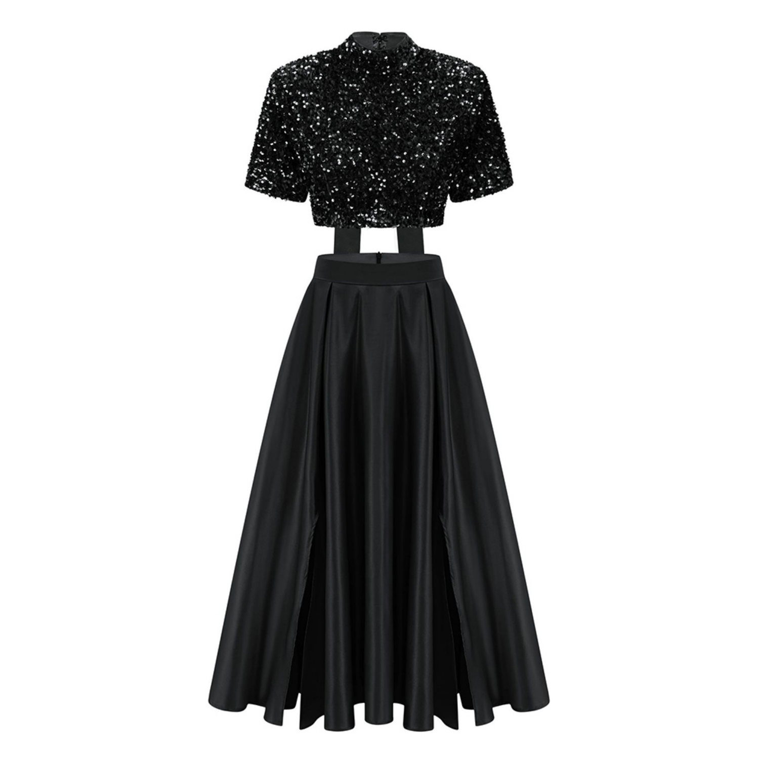 Black sequin bow skirt on sale