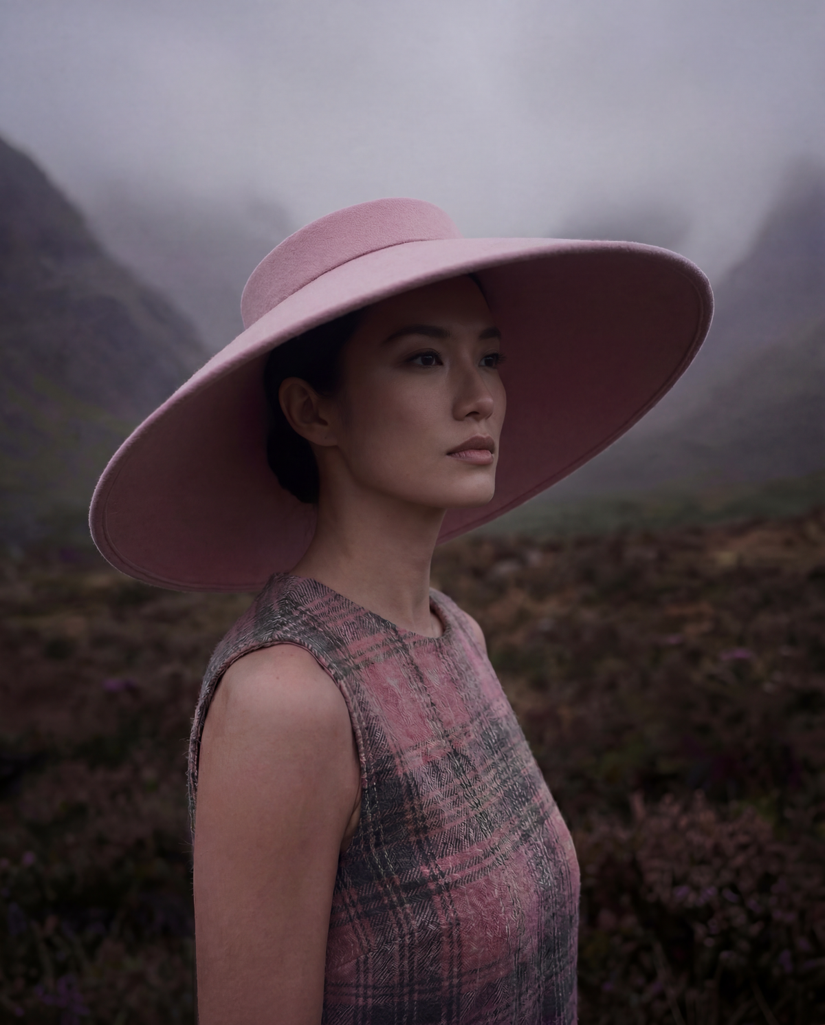 Audrey-Inspired Pink Wide Brim Felt Hat