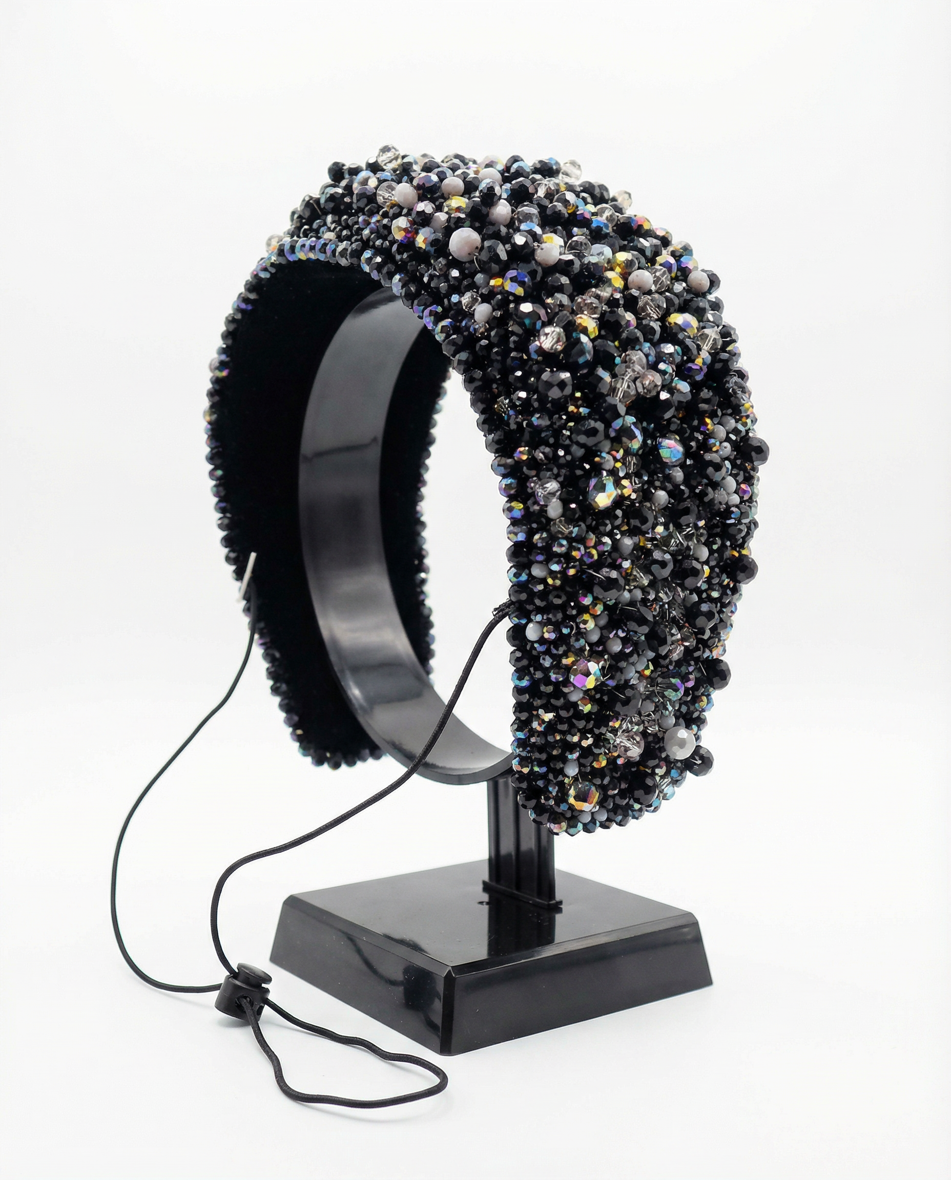 Extra Wide Austrian Crystal Embroidered Headband